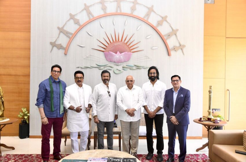 Dr.Mohan Babu & Vishnu Manchu Meet Hon’ble Chief Minister of Gujarat, Shri Bhupendra Patel