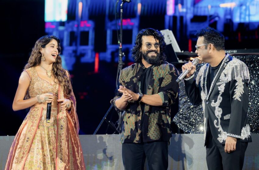 Peddi team shakes legs in AR Rahman Concert