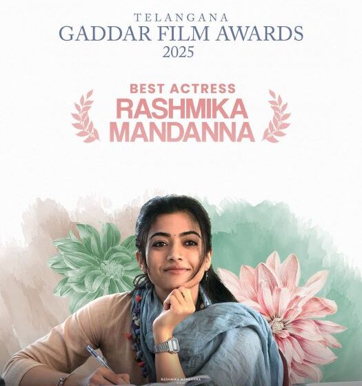  Rashmika Mandanna Wins Best Actress at the Gaddar Awards for The Girlfriend