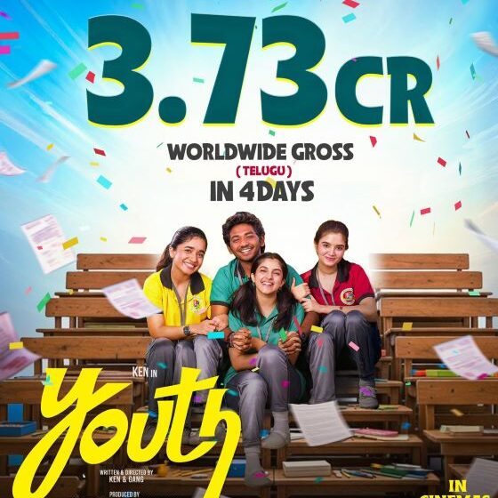  The youthful blockbuster film Youth has collected ₹3.73 crores within just 4 days