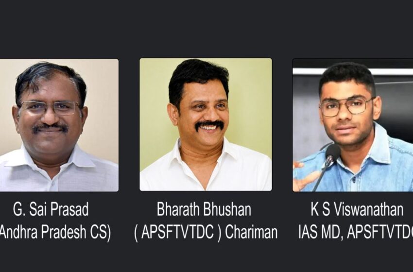 ఆంధ్రప్రదేశ్ ప్రభుత్వ సిఎస్ సాయి ప్రసాద్ తో కీలక సమావేశంలో పాల్గొన్న APSFTVTDC చైర్మన్ భరత్ భూషణ్.. ఏపీ ఎఫ్డిసి ఎండి విశ్వనాథన్, పలు శాఖల అధికారులు