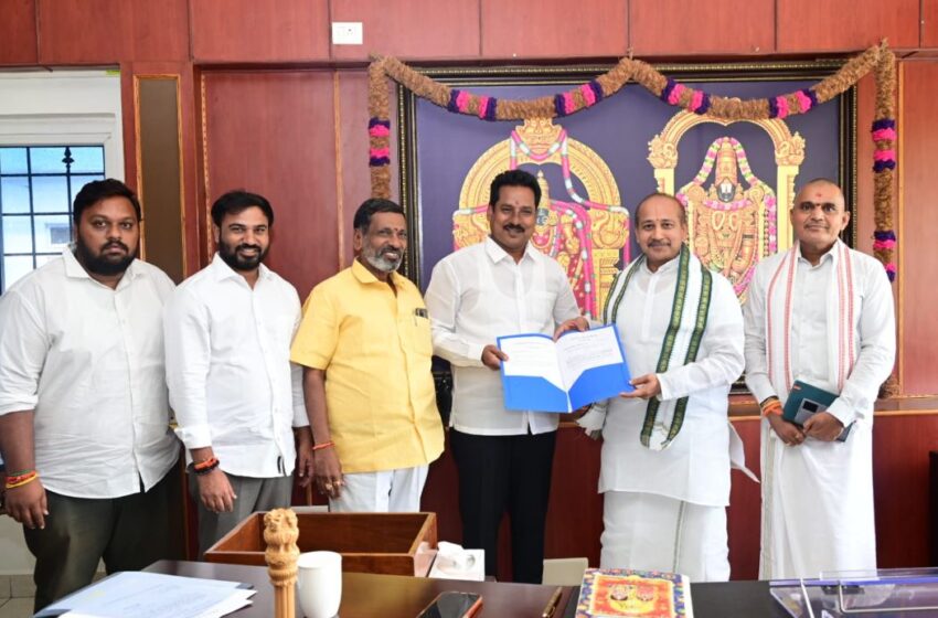 Sridhar Varma Meets TTD Chairman B.R. Naidu and Senior Officials After Appointment as SVBC Chairman