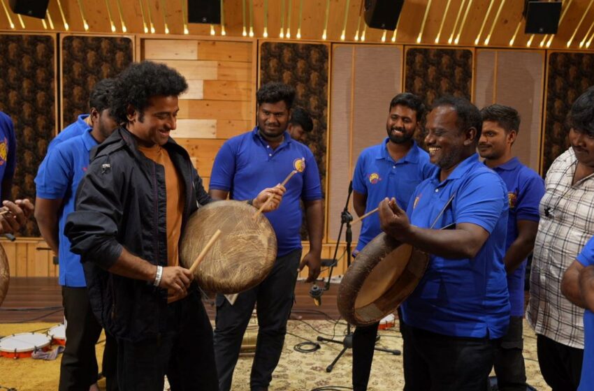  Rockstar DSP records with 100 folk rythm players from all over India for Yellamma Title song